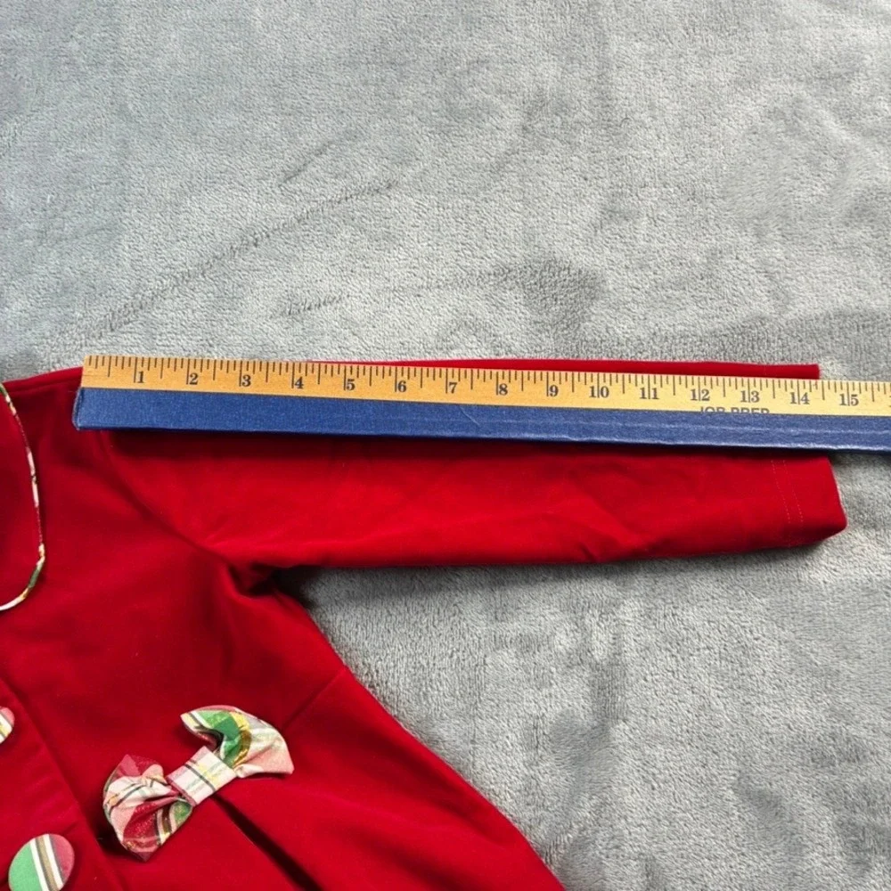 Blueberry Boulevard Girls Red Velvet Holiday Coat Dress Size 5T‎ EUC